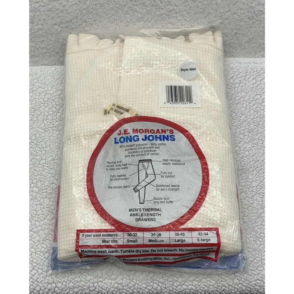 VTG JE Morgan Long Johns Mens‎ XL 42-44 Thermal Underwear USA Outdoors Camping